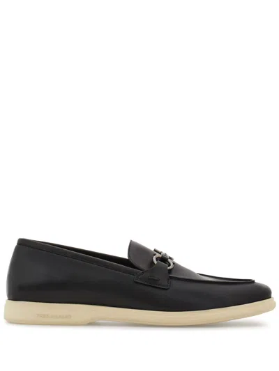 Ferragamo Gancini Leather Loafers In Multi
