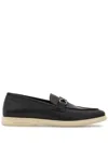 Ferragamo Gancini Leather Loafers In Black
