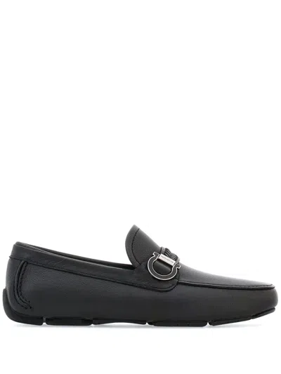 Ferragamo Gancini Leather Loafers In Multicolor