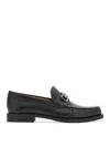 Ferragamo Gancini Ornament Loafers In Calf Leather In Black