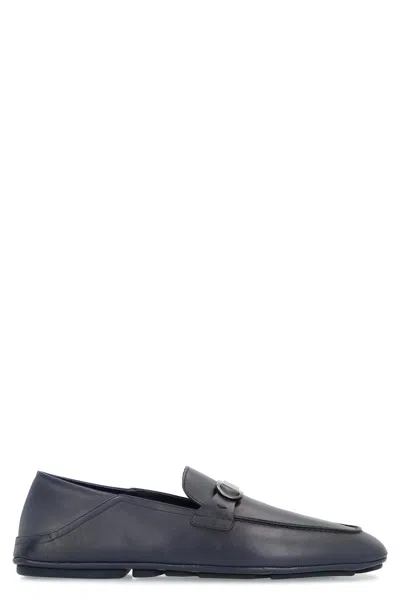 FERRAGAMO GANCINI LEATHER LOAFERS