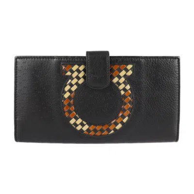 Pre-owned Ferragamo Gancini Leather Long Wallet (bi-fold) ()
