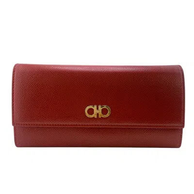 Pre-owned Ferragamo Gancini Leather Long Wallet (bi-fold) () In Multi