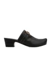 Ferragamo Metal Detail Block Heel Sandals In Black