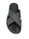 Ferragamo Gancini Leather Pool Slides In Black