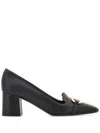 Ferragamo Pump With Gancini Ornament In Black