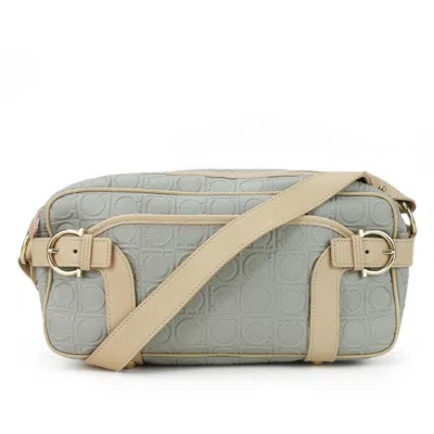 Pre-owned Ferragamo Gancini Leather Pvc Shoulder Bag () In Multi