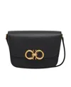 FERRAGAMO GANCINI LEATHER SHOULDER BAG