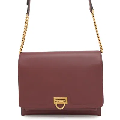 Pre-owned Ferragamo Gancini Leather Shoulder Bag () In Blue