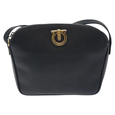Pre-owned Ferragamo Gancini Leather Shoulder Bag () In Blue