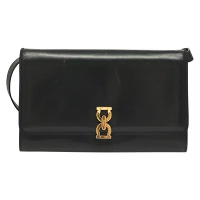 Pre-owned Ferragamo Gancini Leather Shoulder Bag () In Blue