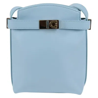 Pre-owned Ferragamo Gancini Leather Shoulder Bag () In Blue