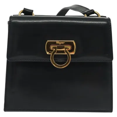 Pre-owned Ferragamo Gancini Leather Shoulder Bag () In Blue