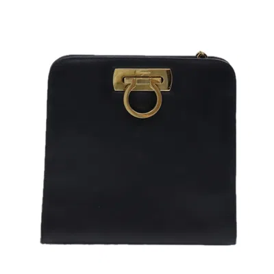 Pre-owned Ferragamo Gancini Leather Shoulder Bag () In Blue