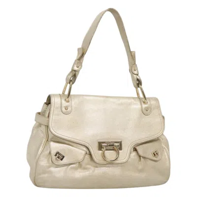 Pre-owned Ferragamo Gancini Leather Shoulder Bag () In Gold