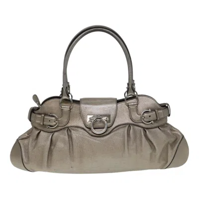 Pre-owned Ferragamo Gancini Leather Shoulder Bag () In Gold