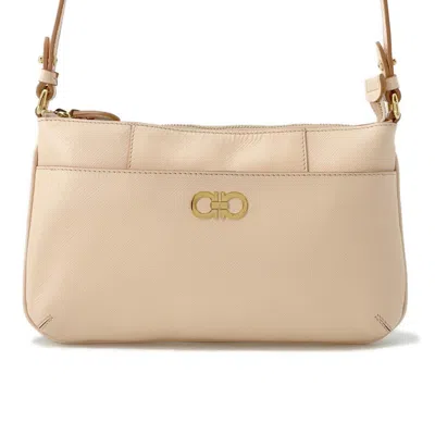 Pre-owned Ferragamo Gancini Leather Shoulder Bag () In Pink