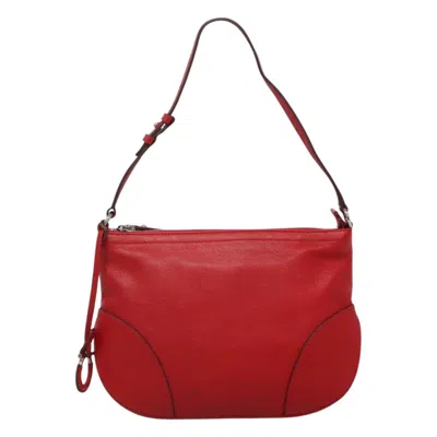 Pre-owned Ferragamo Gancini Leather Shoulder Bag () In Red