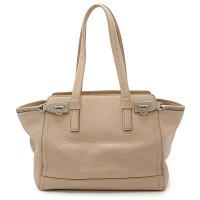 Pre-owned Ferragamo Gancini Leather Shoulder Bag Tote Bag () In Multi