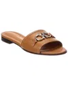 Ferragamo Gancini Leather Slide In Brown