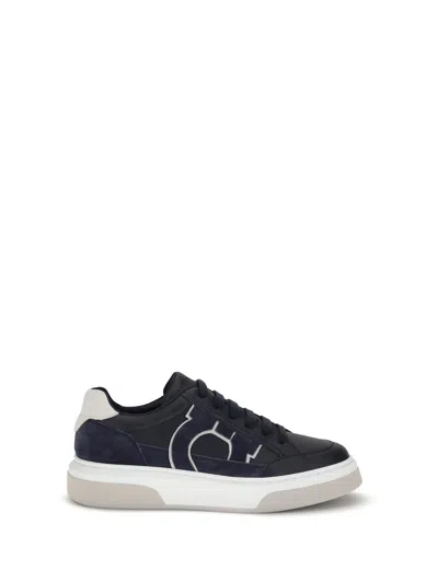 FERRAGAMO GANCINI LEATHER SNEAKERS