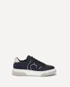Ferragamo Gancini Leather Sneakers In Blue