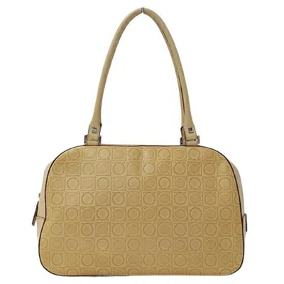 Pre-owned Ferragamo Gancini Leather Tote Bag () In Beige