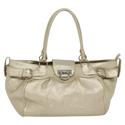 Pre-owned Ferragamo Gancini Leather Tote Bag () In Gold