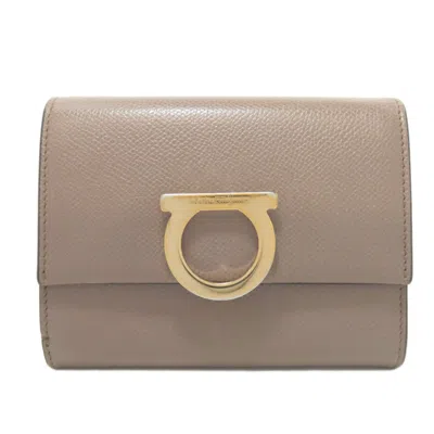 Pre-owned Ferragamo Gancini Leather Wallet (bi-fold) () In Multi