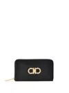 Ferragamo Leather Wallet Hardware Gold-tone In Black