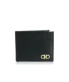 Ferragamo Revival Double Gancio Bicolor Wallet In Black