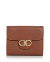 Ferragamo Leather Wallet With Logo In Brown