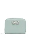 Ferragamo Gancini Leather Wallet In Green