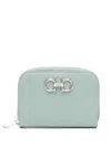 Ferragamo Gancini Leather Wallet In Green