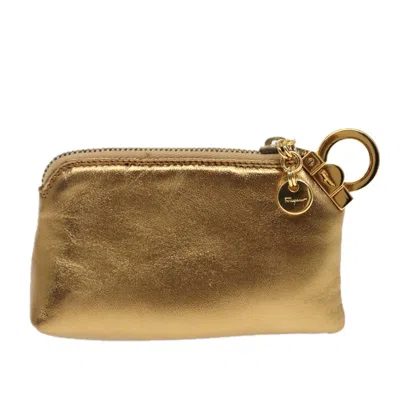 Pre-owned Ferragamo Gancini Leather Wallet () In Gold