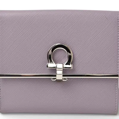 Pre-owned Ferragamo Gancini Leather Wallet (tri-fold) () In Multi