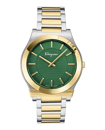 Ferragamo Gancini Leather Watch In Gray