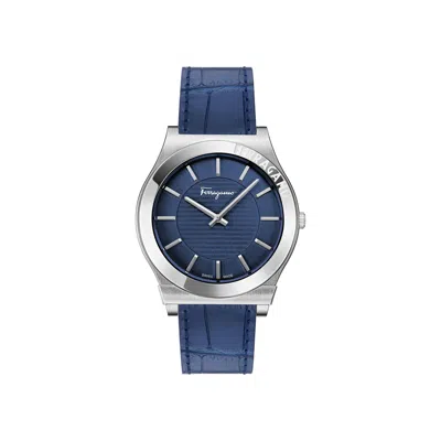 Pre-owned Ferragamo Gancini Leather Watch 'stainless Steel' | Silver | Men's Size Onesize