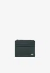 Ferragamo Gancini Leather Zip Cardholder In Green