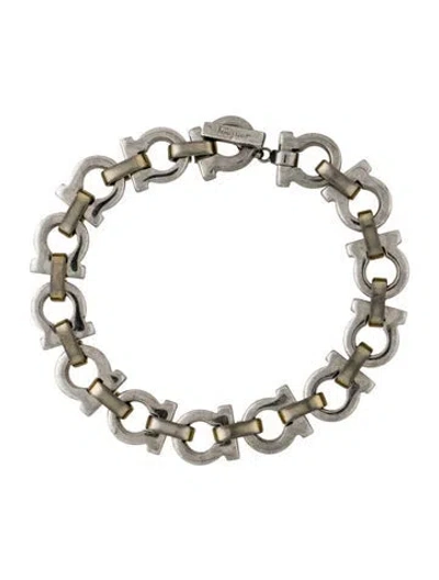 Pre-owned Ferragamo Gancini Link Bracelet, 7" In Multi