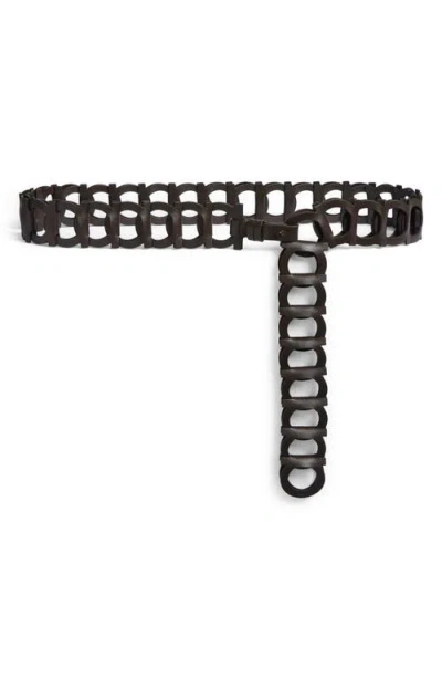 FERRAGAMO FERRAGAMO GANCINI LINK LEATHER BELT