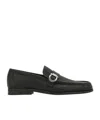 Ferragamo Leather Caspian Loafers In Black