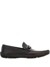 Ferragamo Gray Gancini Ornament Driver Loafers