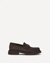 Ferragamo Tank Sole Suede Loafers In Brown
