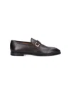 Ferragamo Gancini Loafers In Brown Leather Square Toe In Brown