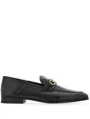 Ferragamo Black Gancini Reversible Ornament Moccasins In Black