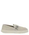 Ferragamo Men Gancini Loafers In Beige
