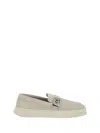 Ferragamo Men Gancini Loafers In Beige/khaki