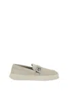 Ferragamo Men Gancini Loafers In Beige/khaki