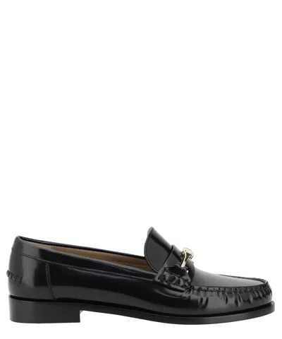 Ferragamo Gancini Loafers In Black